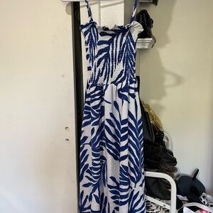 H&M Blue and White Patterned Dress